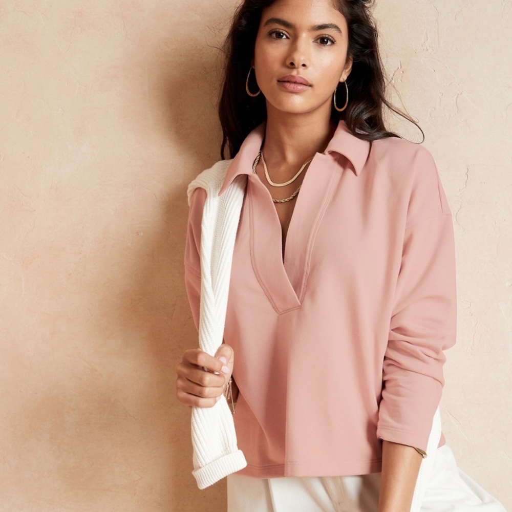 NWT Banana Republic Light Pink Polo Sweatshirt / Sweater